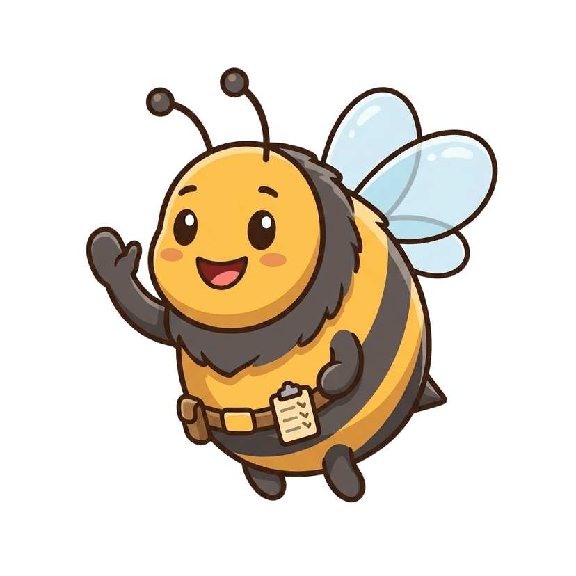 Chorzle the bee, waving hello